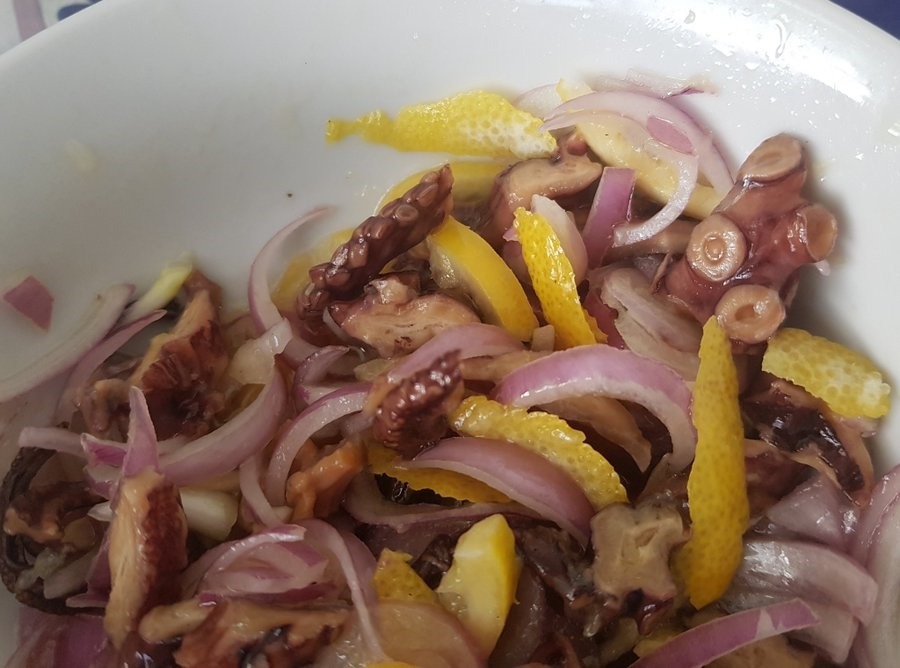 Salade d'ourite sec (pieuvre) de Rodrigues! 