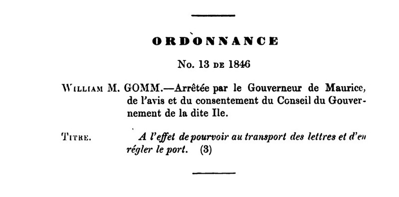 L'ordonnance de Sir William Maynard Gomm sur la réforme de la poste en 1846. Photo: JR